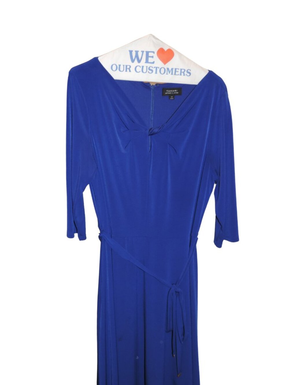 Tahari Royal Blue Knee-Length Wrap Dress